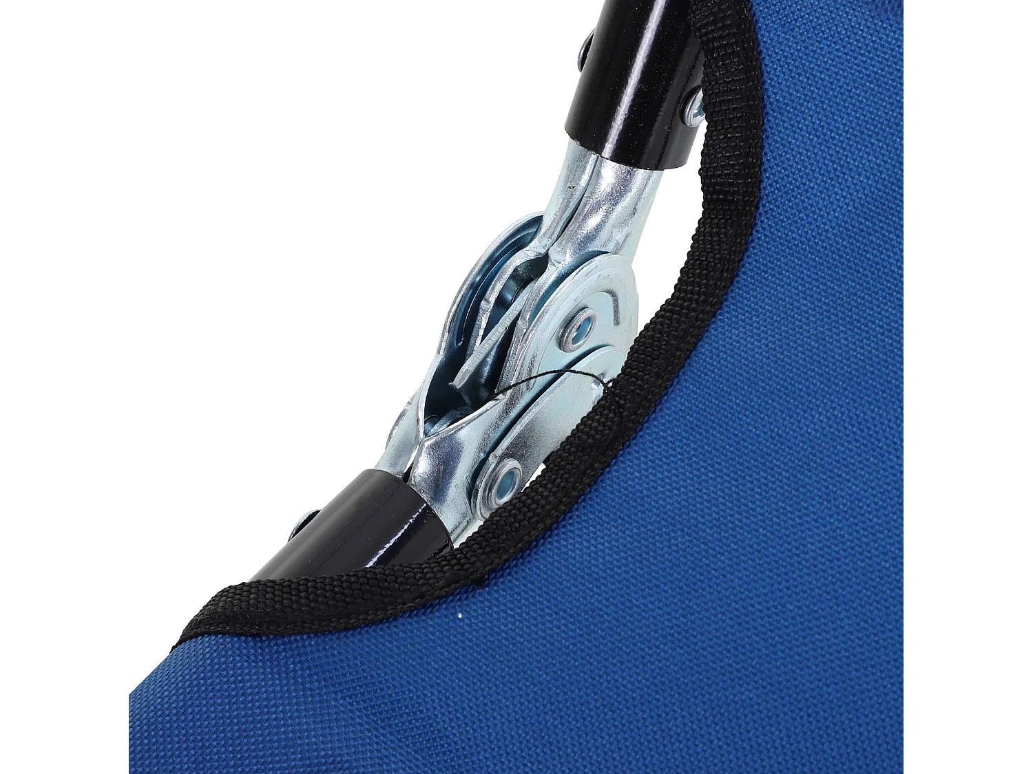 Chaise longue de jardin avec dossier réglable, acier, bleu (188x56x28 cm)