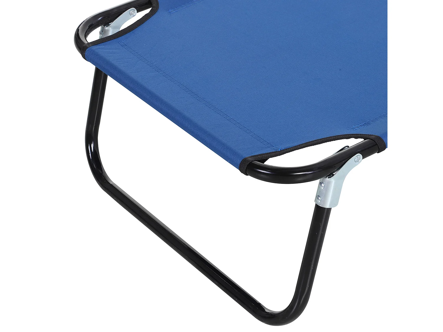 Chaise longue de jardin avec dossier réglable, acier, bleu (188x56x28 cm)