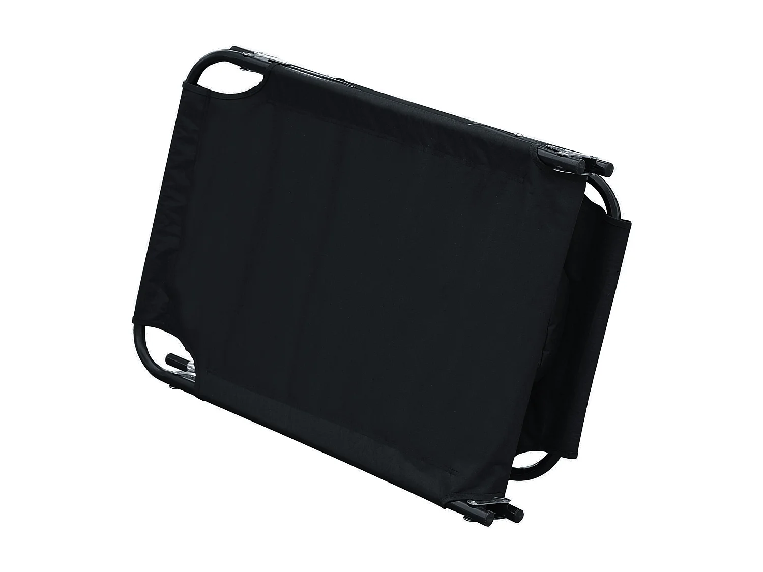 Chaise longue pliable avec ouverture visage et fenêtre lecture, tissu oxford, noir (190x56x28cm)