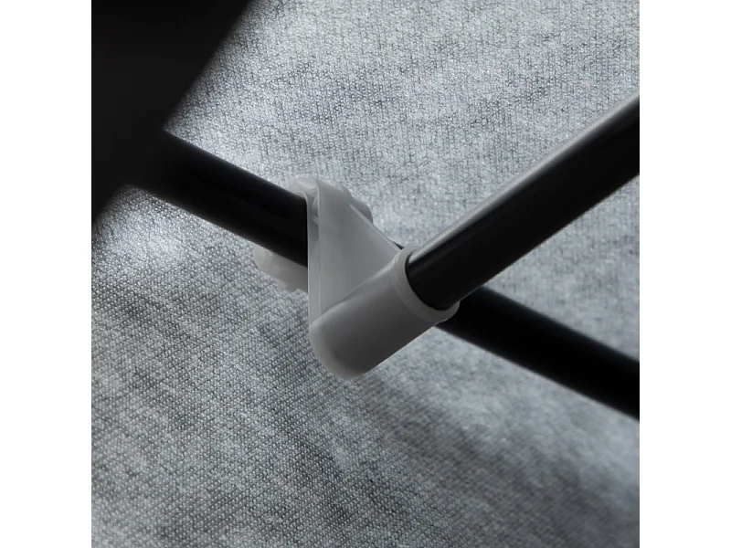 Armoire à vêtements pliable, avec 8 étagères et tringle, tissu, gris foncé (125x43x162.5 cm)