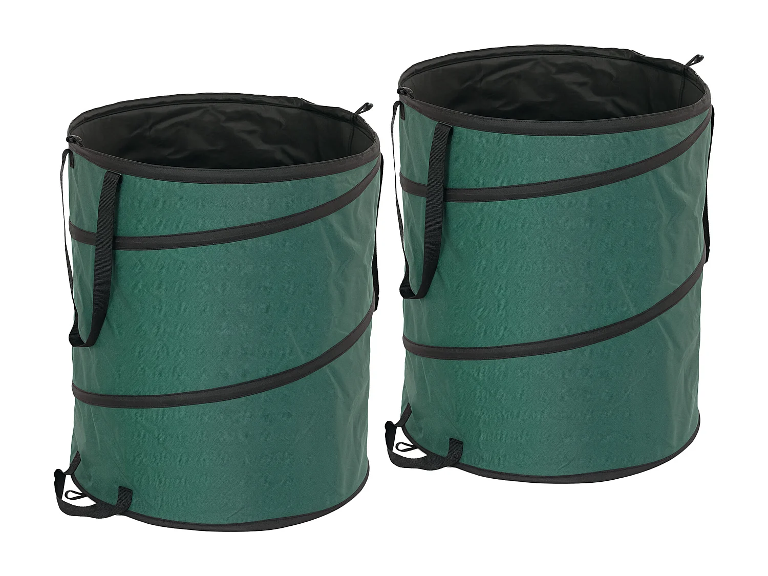 Sac de jardin étanche 2 pièces, grande capacité 160L, polyester Oxford vert, autoportant avec fermeture éclair (55x55x65cm)