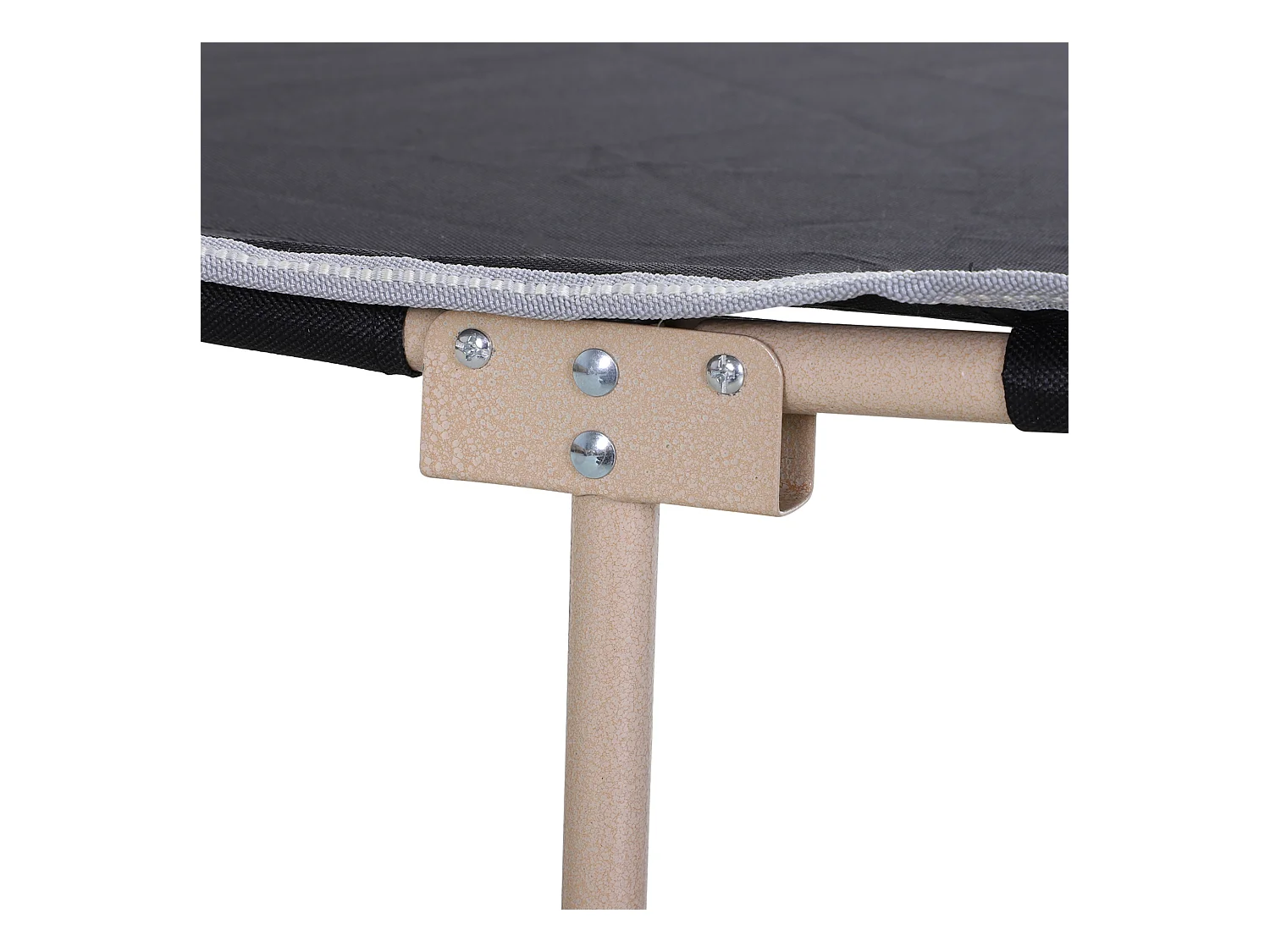 Lit de camping pliable, cadre en acier, toile Oxford, noir (190x68x52 cm)