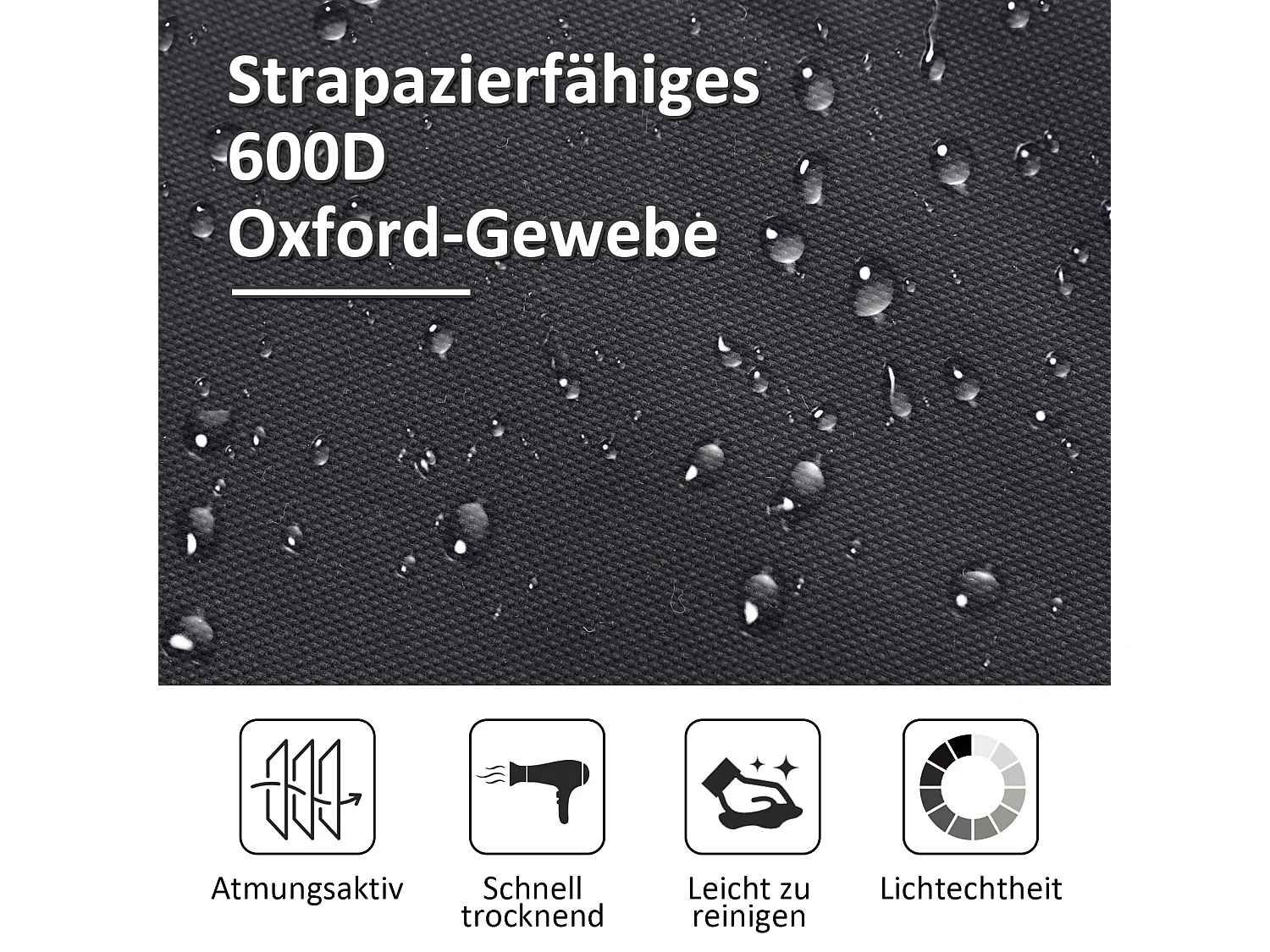 Lit de camping pliable, cadre en acier, toile Oxford, noir (190x68x52 cm)