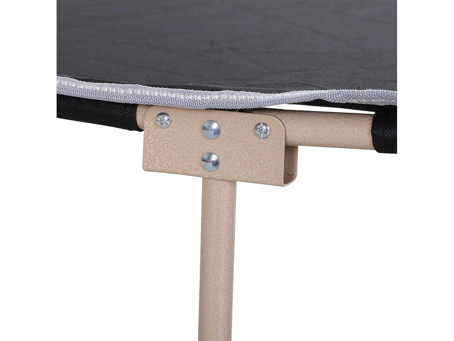 Lit de camping pliable, cadre en acier, toile Oxford, noir (190x68x52 cm)