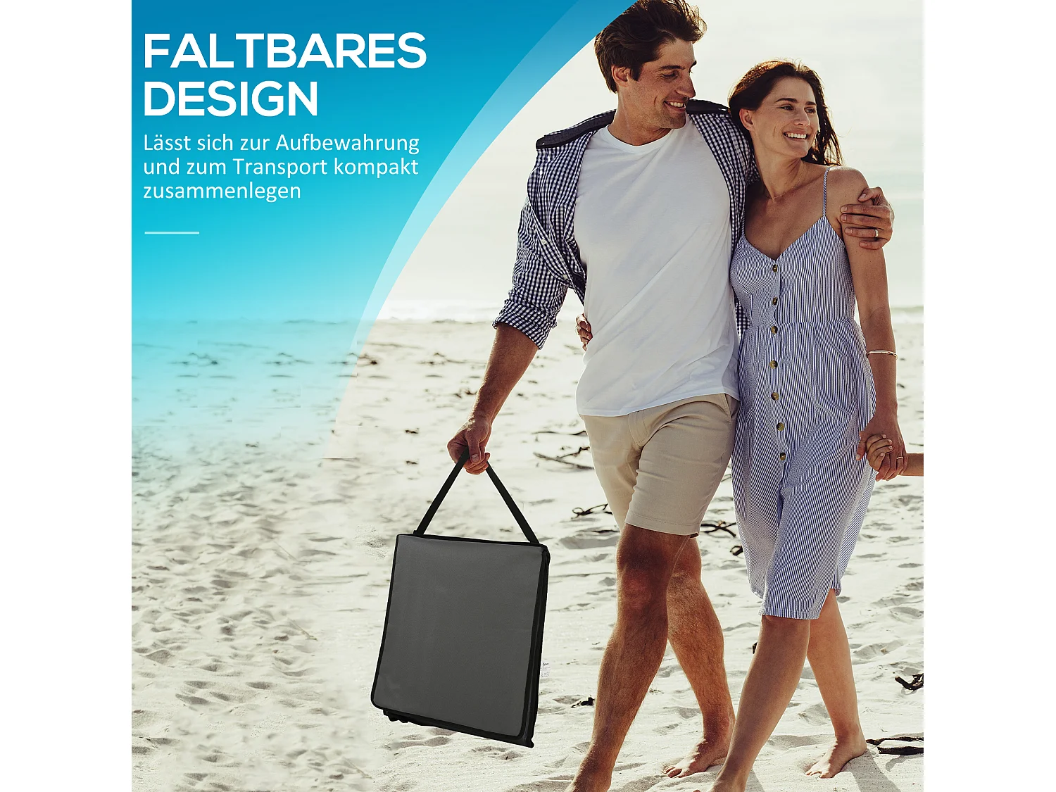 Set di 2 sedie a sdraio pieghevoli, schienale regolabile, acciaio e tessuto Oxford, grigio (142x51x40cm)