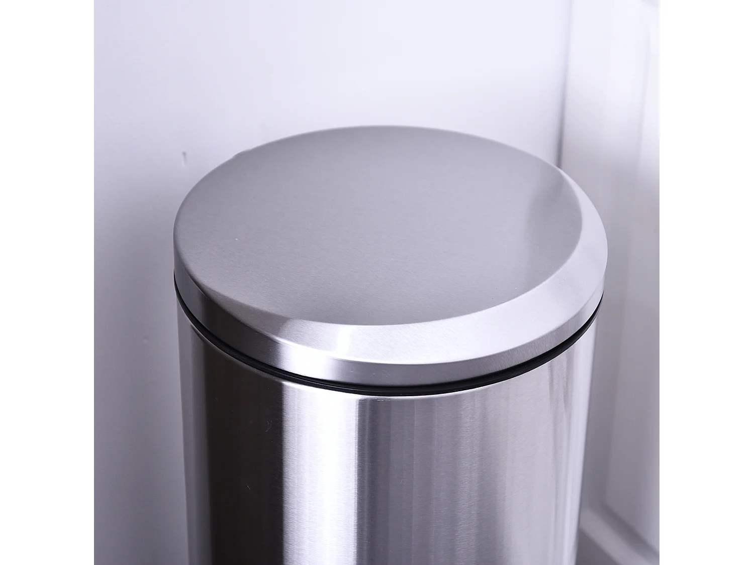 Poubelle à pédale avec seau intérieur, inox, fermeture douce, argent (29.2x29.2x62.5cm)