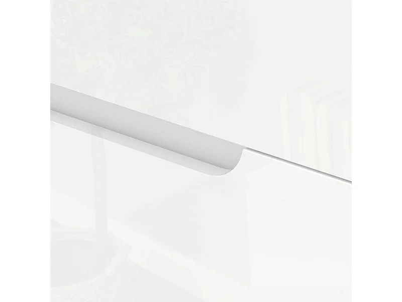 Commode moderne avec 4 tiroirs, finition haute brillance, bois, blanc (60x40x85 cm)