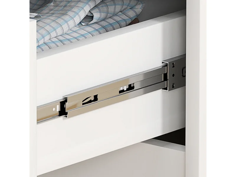 Commode moderne avec 4 tiroirs, finition haute brillance, bois, blanc (60x40x85 cm)