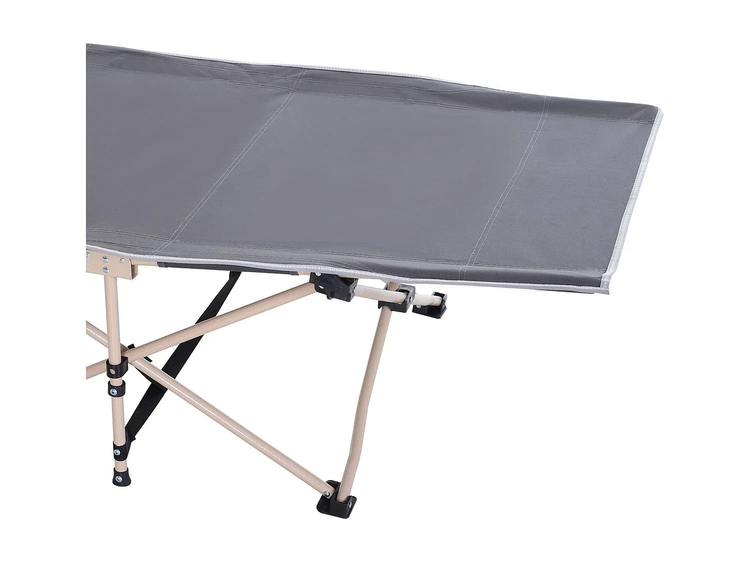Lit de camping pliable avec sac de rangement, acier, polyester, gris (190x68x52 cm)