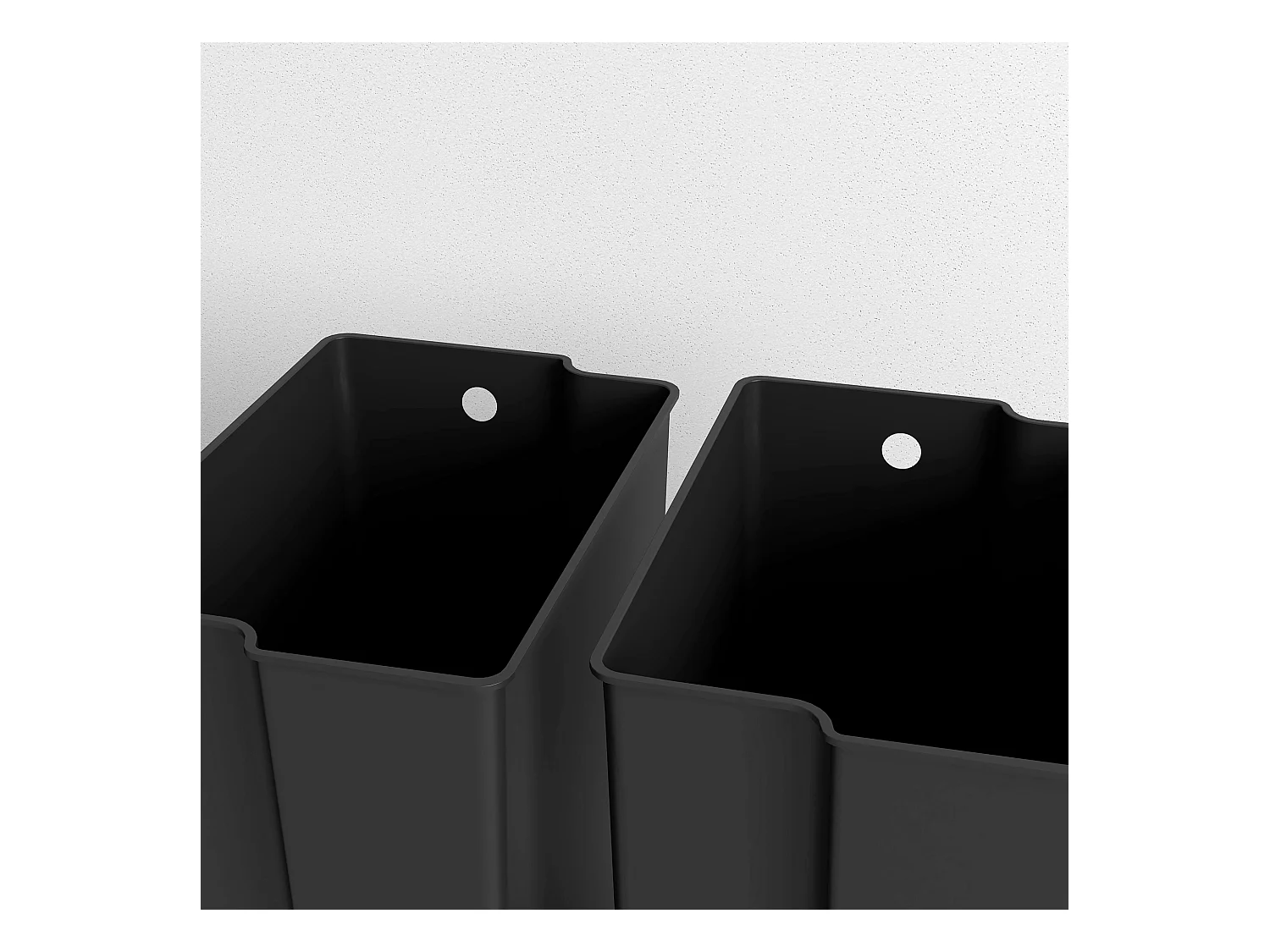 Poubelle à pédale 2x25L, Acier Inox, Noir (47.7x37.5x56 cm)