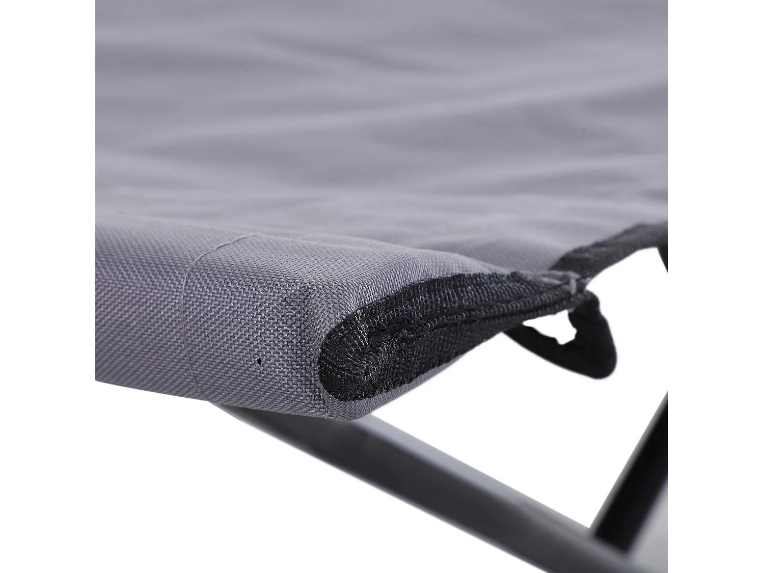 Lit de camping pliable 2 personnes, structure en acier, Oxford, gris (193x125x40 cm)