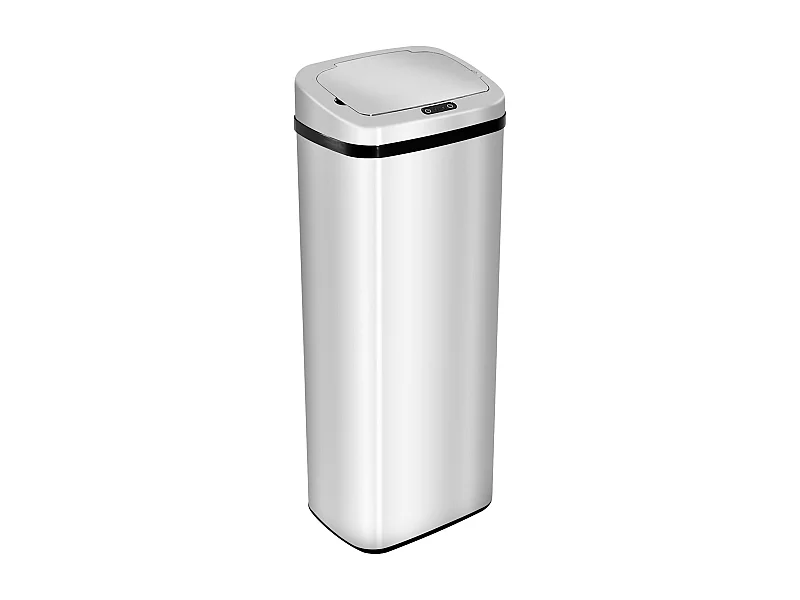 Cubo de basura automático con sensor, acero inoxidable, 50L, diseño moderno (33x25x84 cm)