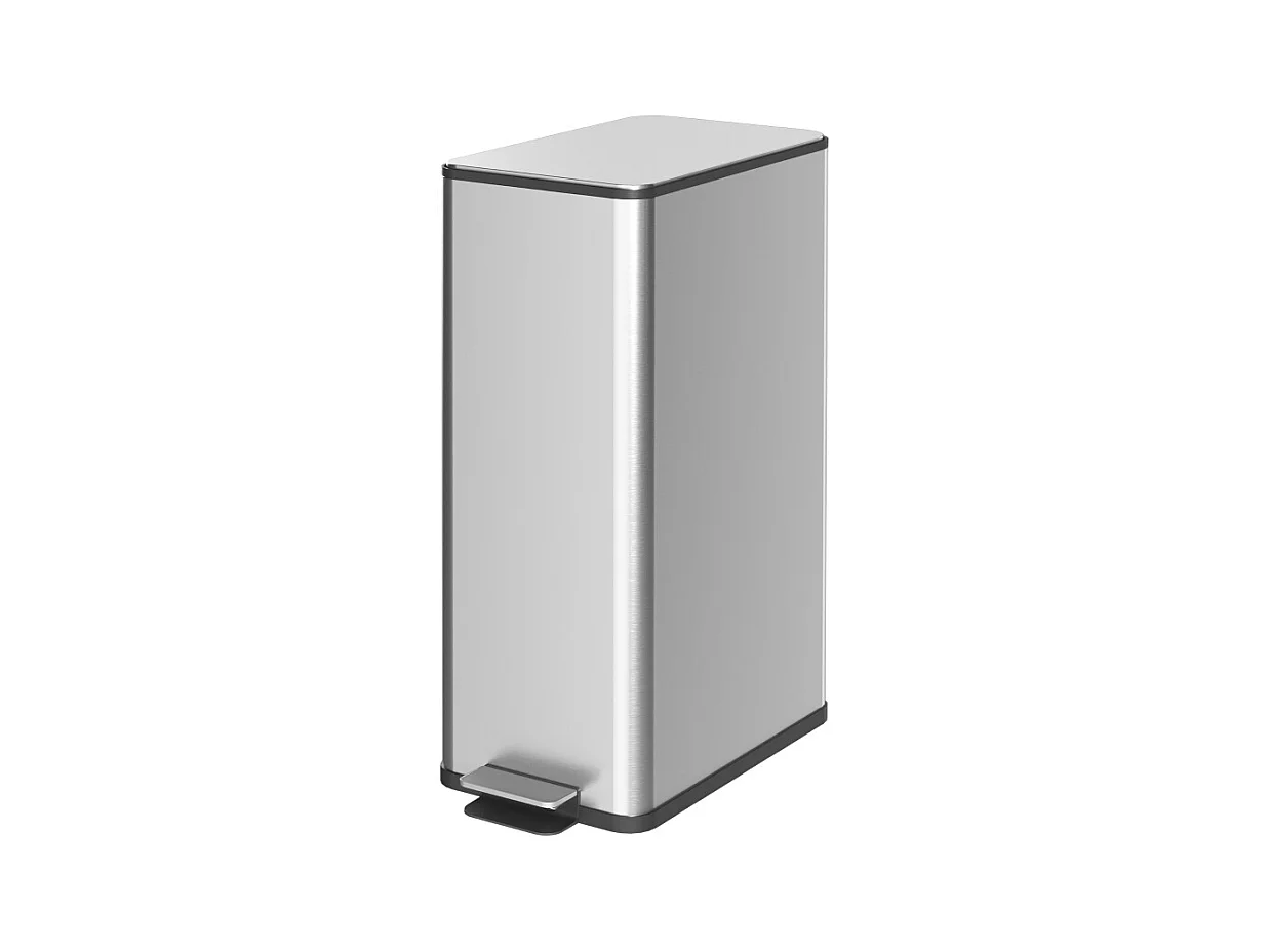 Pedaalemmer, 20L, roestvrij staal, met deksel en binnenemmer, zilver (21,5x37,2x57 cm)