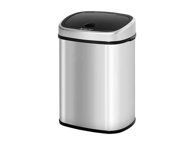 Cubo de basura automático con sensor infrarrojo, acero inoxidable, 58L, color plata (40,9x28,9x68 cm)