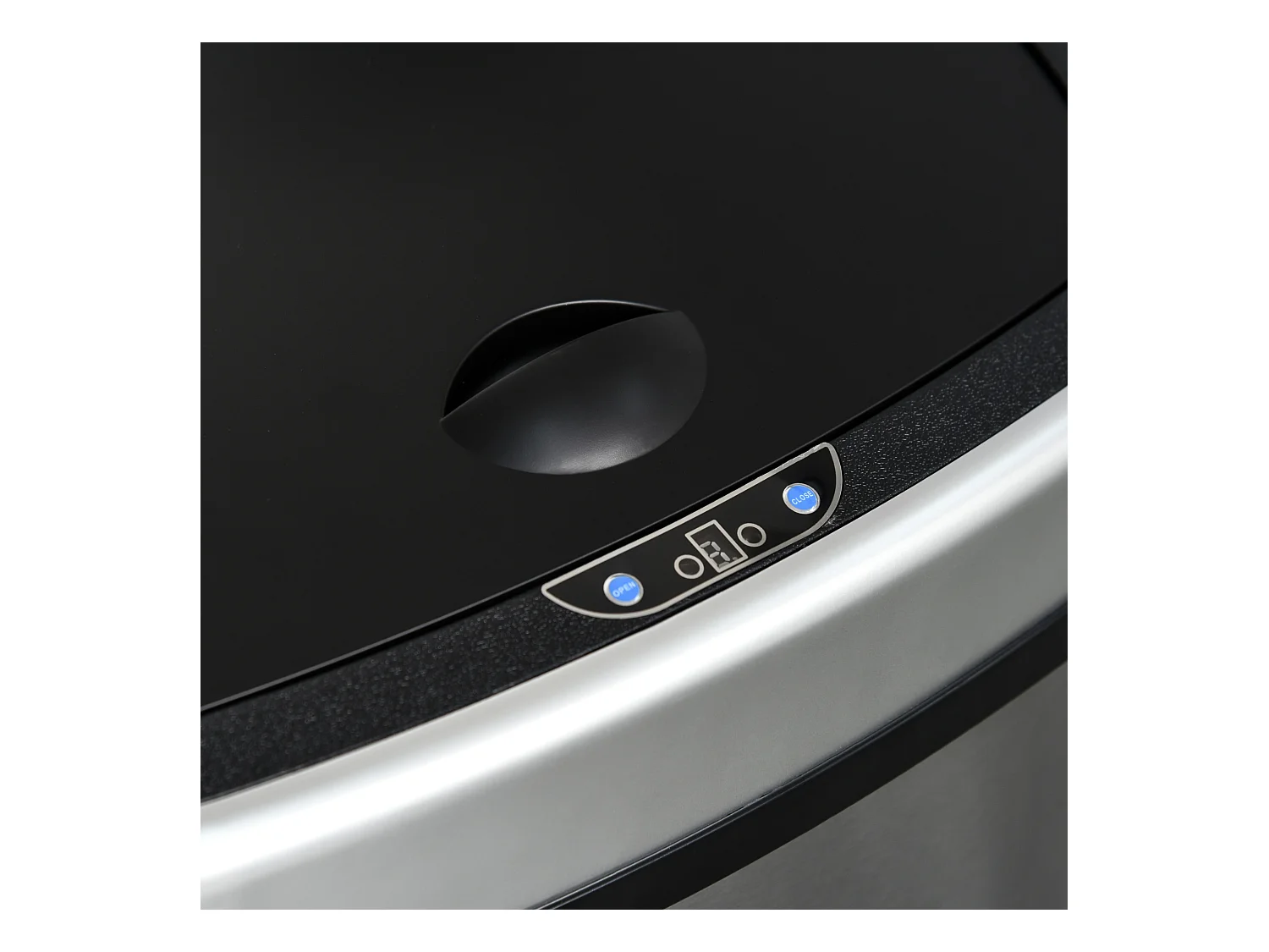 Poubelle automatique avec capteur infrarouge, en acier inoxydable, 58L, argent (40.9x28.9x68 cm)