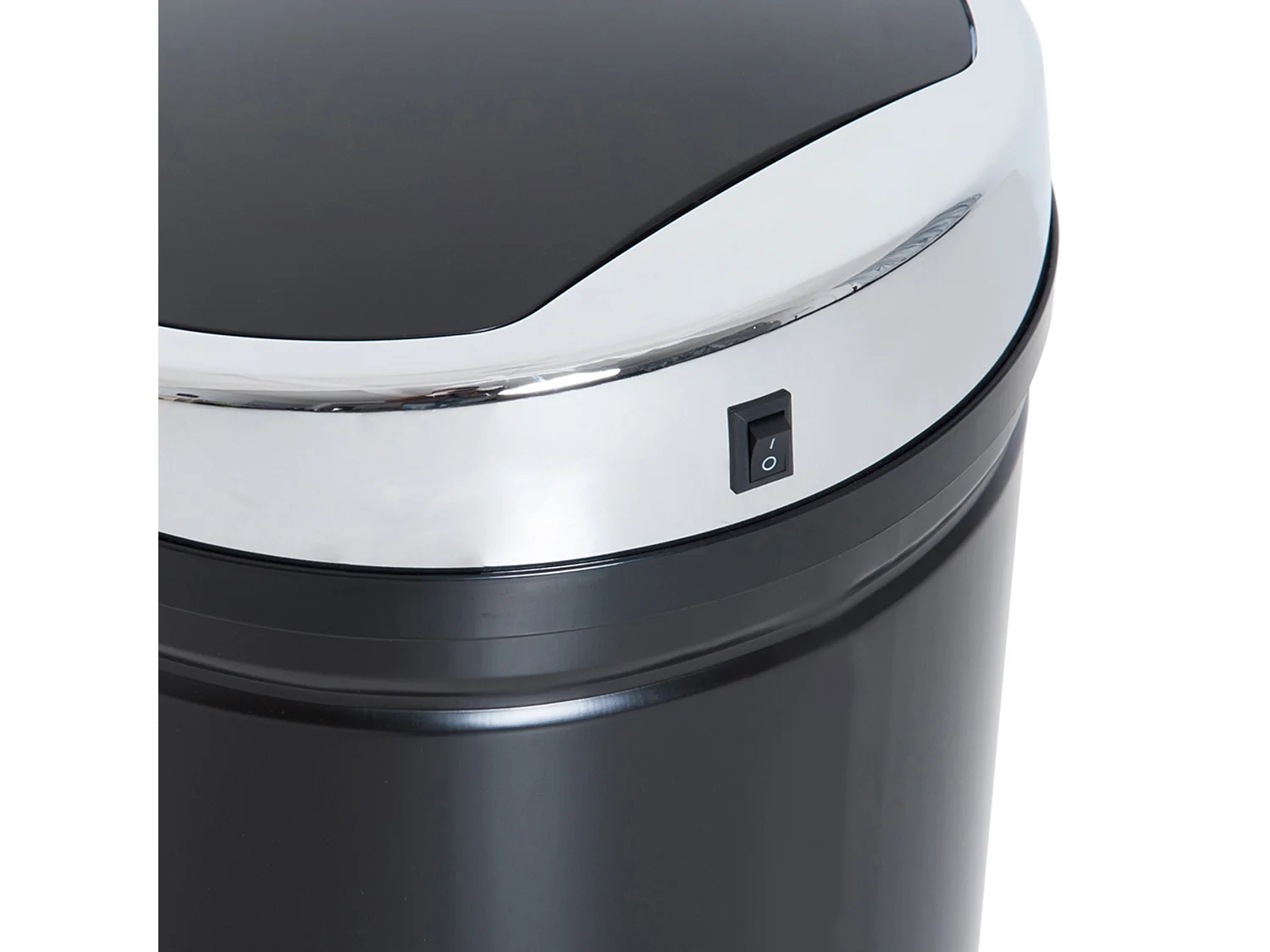 Poubelle sensorielle 42L, ouverture automatique, inox, noir (30.5x30.5x68 cm)