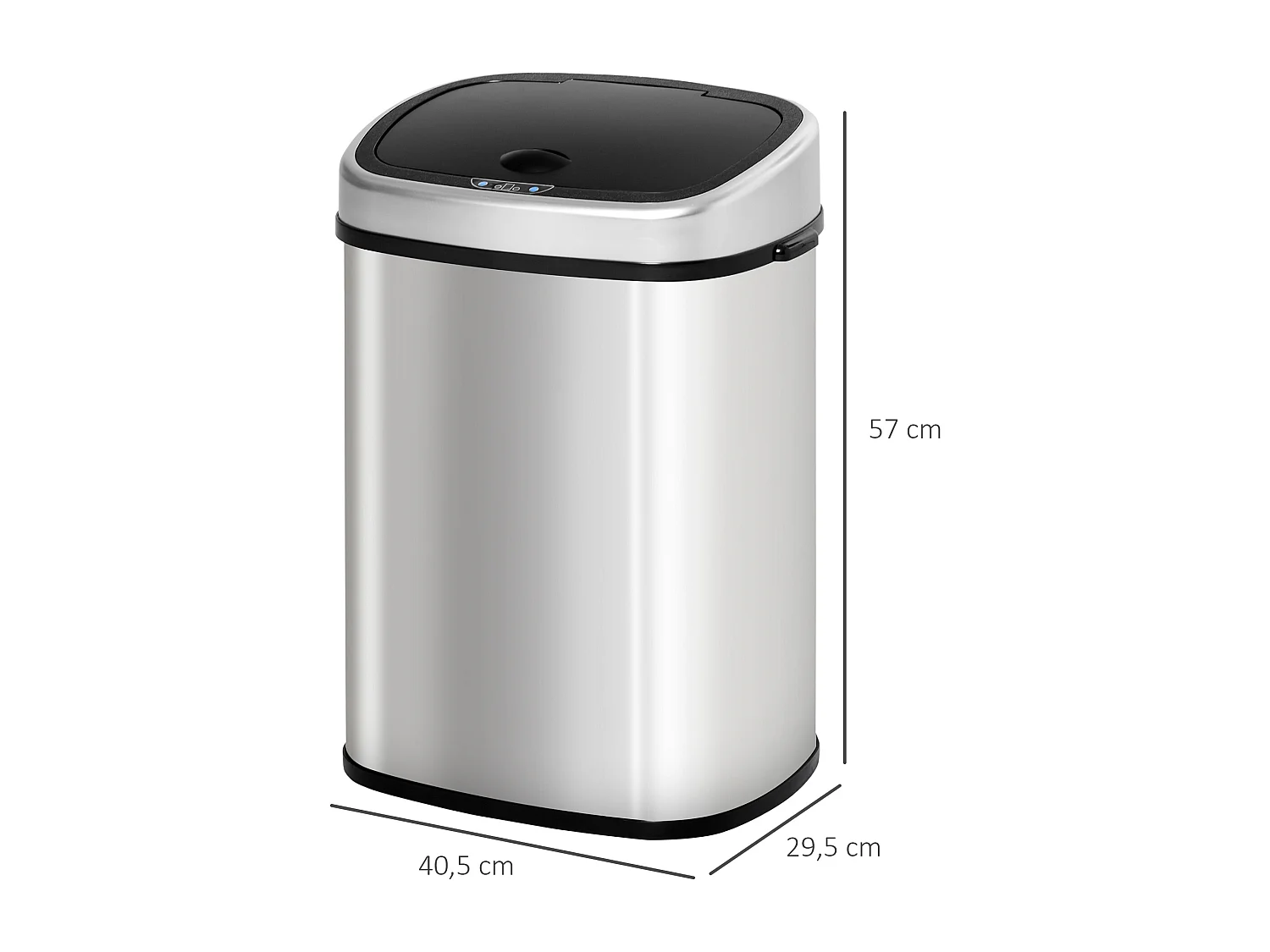 Poubelle automatique 48L avec capteur infrarouge, acier inoxydable, argent (40.5x29.5x57cm)