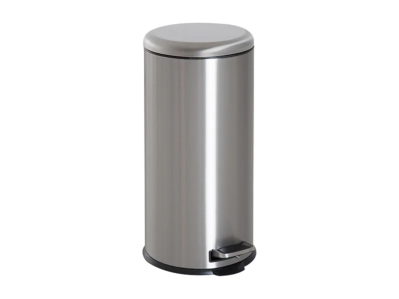 Poubelle à pédale 30L en acier inoxydable avec couvercle rabattable, avec seau intérieur, pour cuisine et salle de bain (29.2x29.2x62.9 cm)