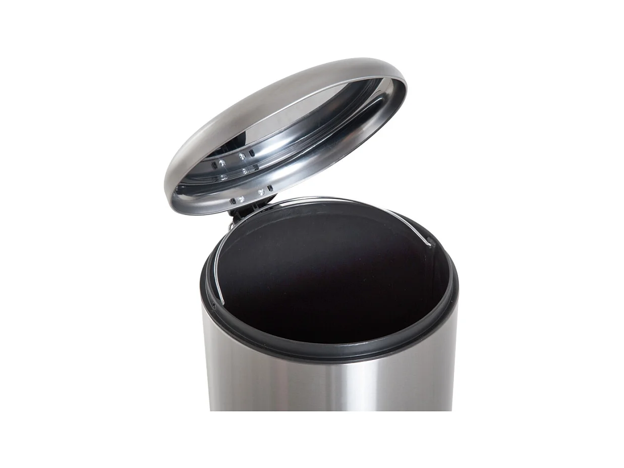 Poubelle à pédale 30L en acier inoxydable avec couvercle rabattable, avec seau intérieur, pour cuisine et salle de bain (29.2x29.2x62.9 cm)