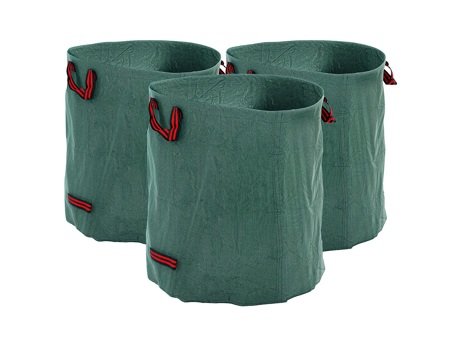 Bolsa para residuos de jardín, impermeable, con asas, 272L, reutilizable, con protección UV, verde (67x67x76 cm)