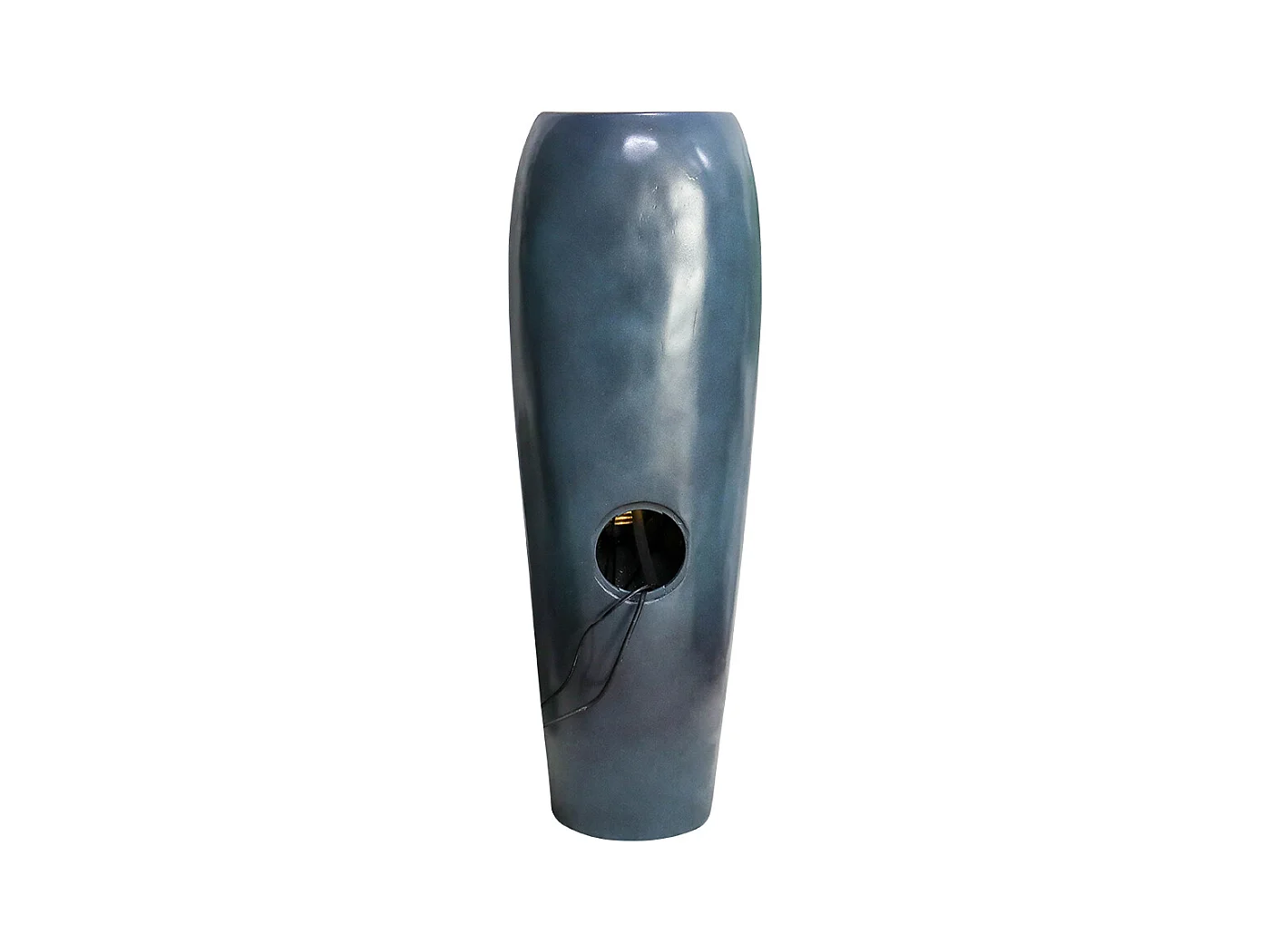 Fontaine d'eau murale en verre et polyrésine, design élégant, turquoise, pour intérieur et extérieur (29x34.5x98cm)