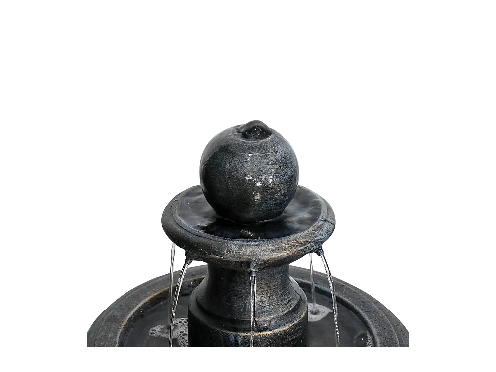 Fontaine extérieure moderne en béton avec pompe immergée, noir (69x69x115 cm)