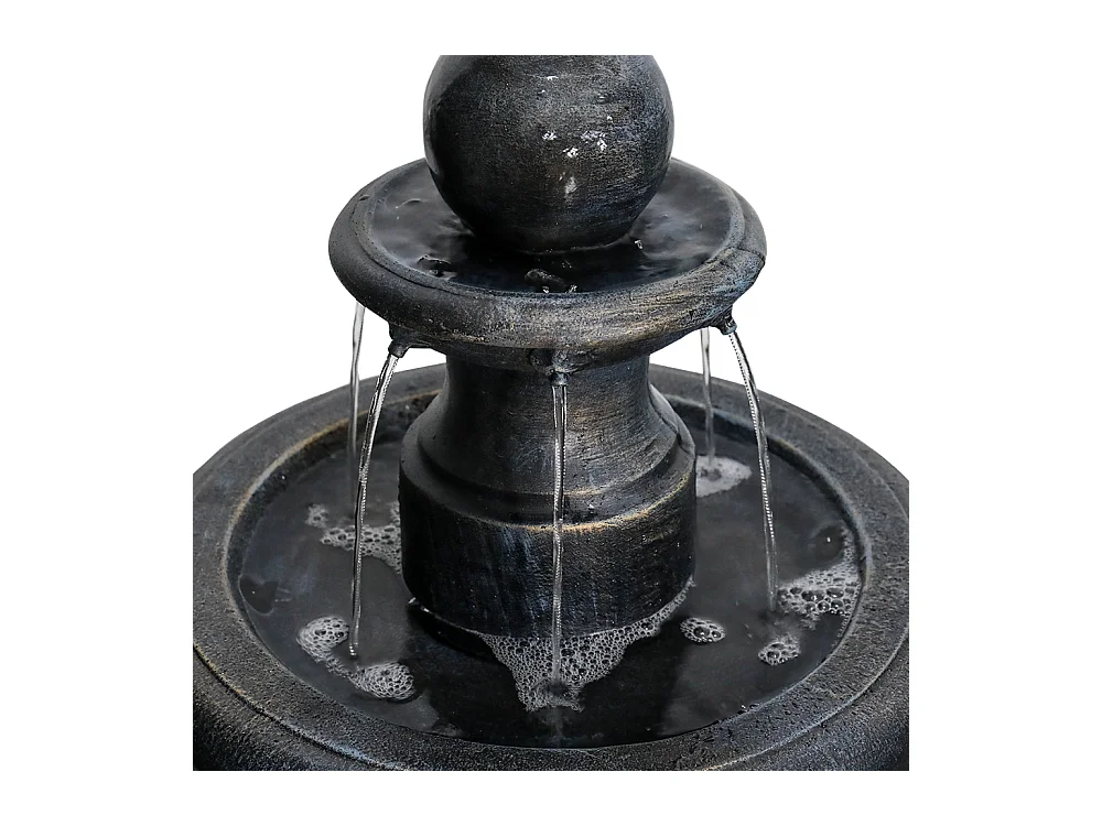 Fontaine extérieure moderne en béton avec pompe immergée, noir (69x69x115 cm)