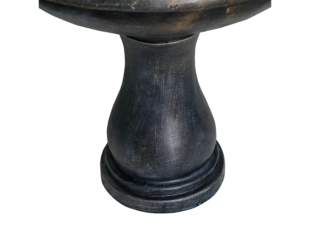 Fuente moderna de hormigón para exterior con bomba sumergible, color negro (69x69x115 cm)