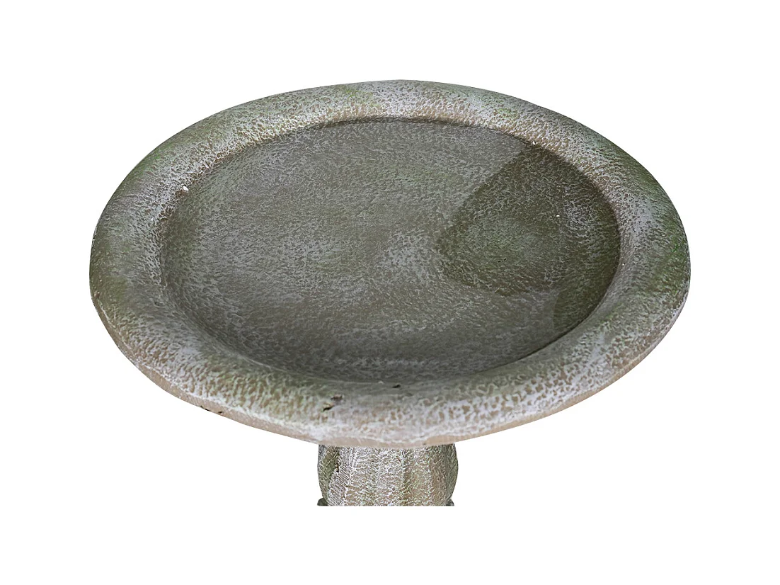 Bain d'oiseaux en béton avec socle sculpté, design élégant, gris clair (51x51x60.5 cm)