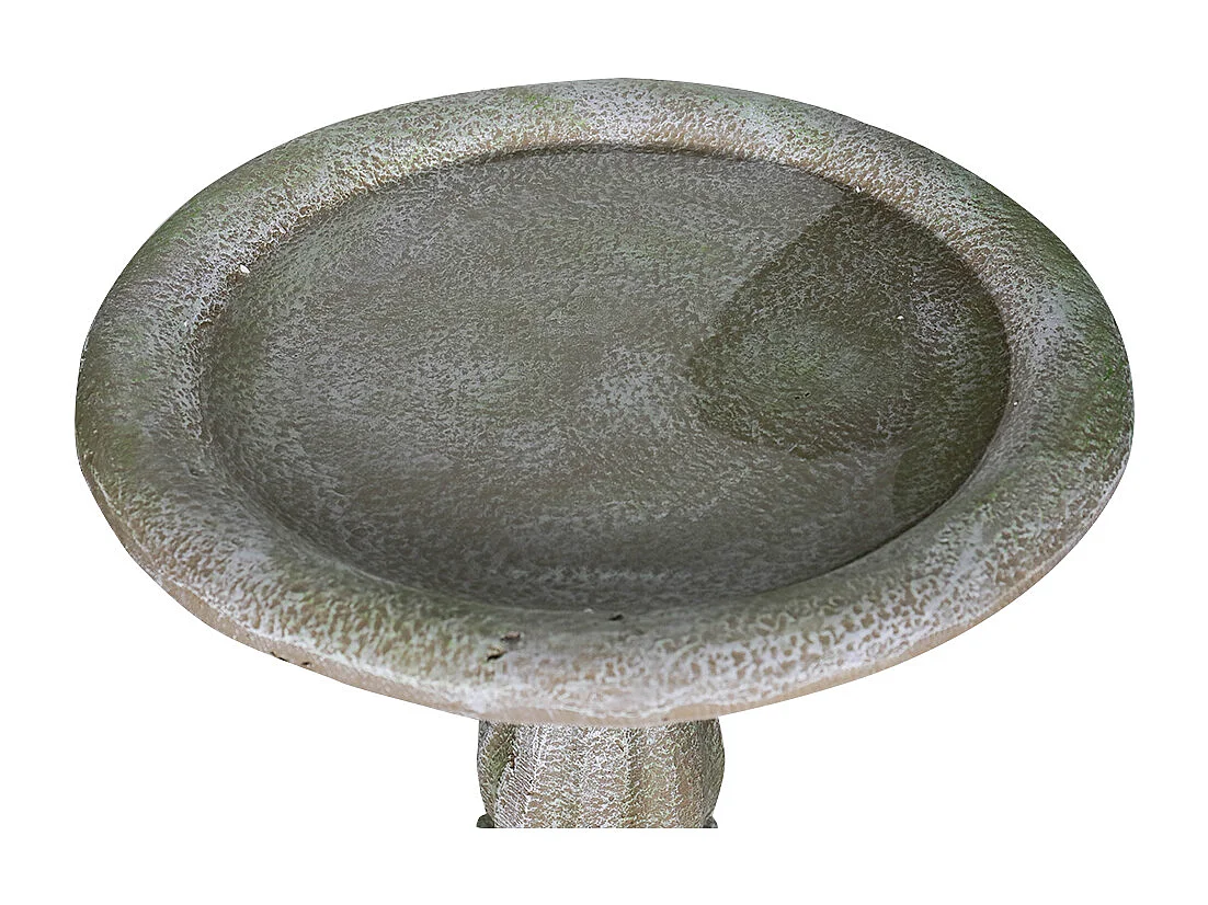 Bain d'oiseaux en béton avec socle sculpté, design élégant, gris clair (51x51x60.5 cm)