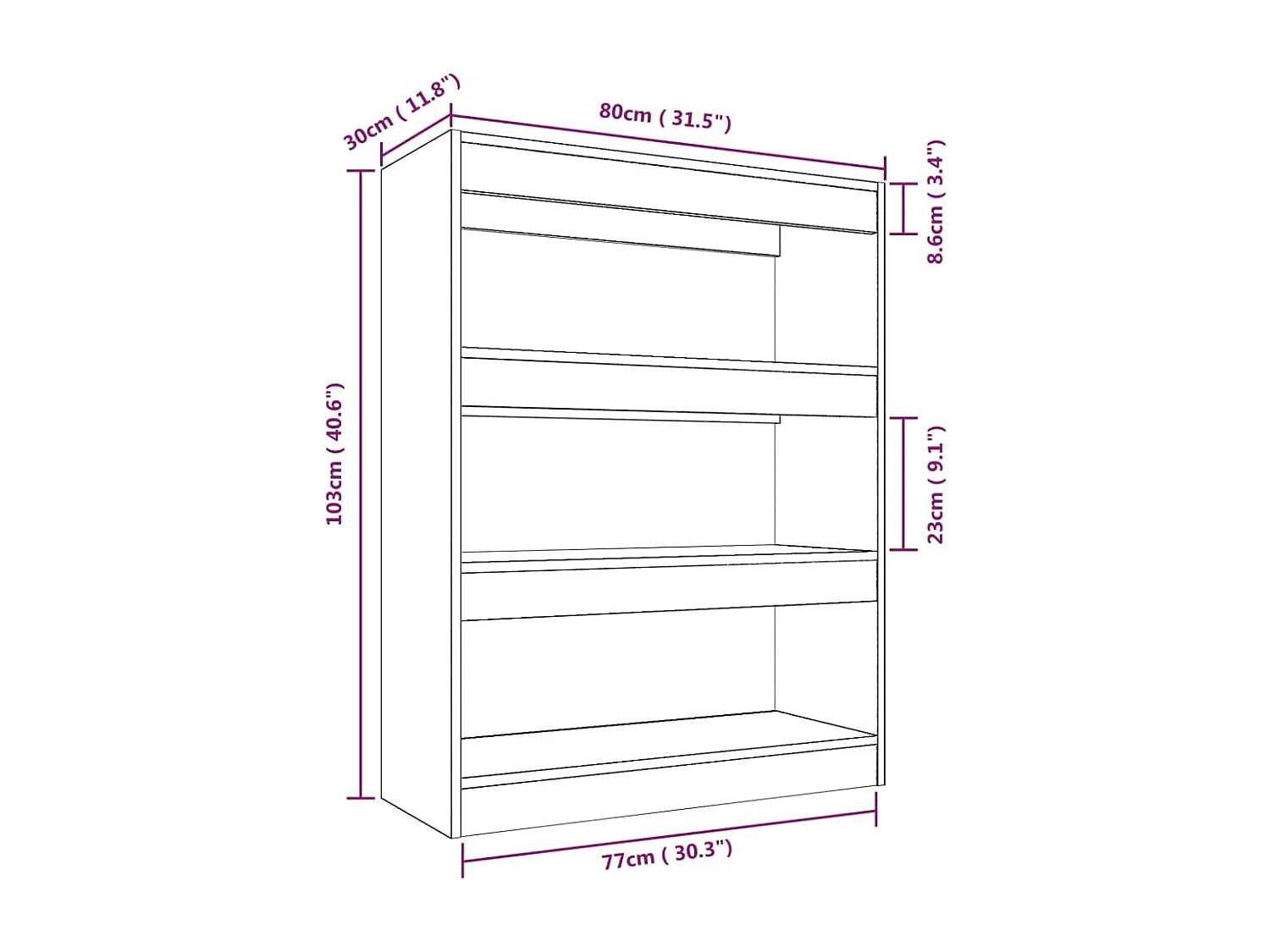 Bibliothèque/Séparateur de pièce chêne marron bois d'ingénierie