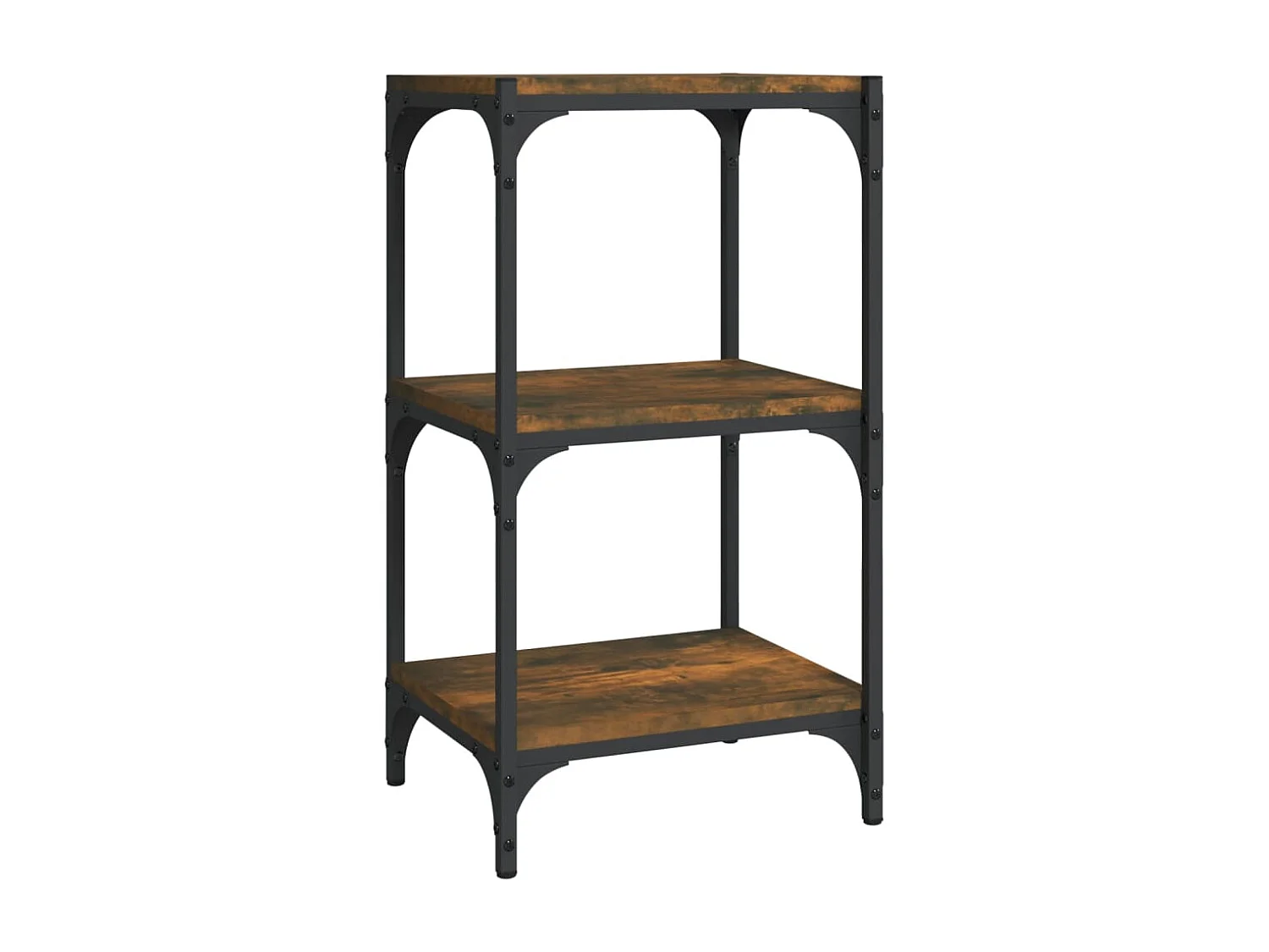 Bibliothèque Chêne fumé 40x33x70,5cm Bois d'ingénierie et acier