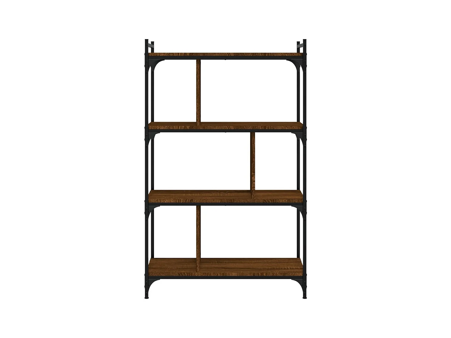 Bibliothèque 4 niveaux chêne brun 76x32x123cm bois d'ingénierie