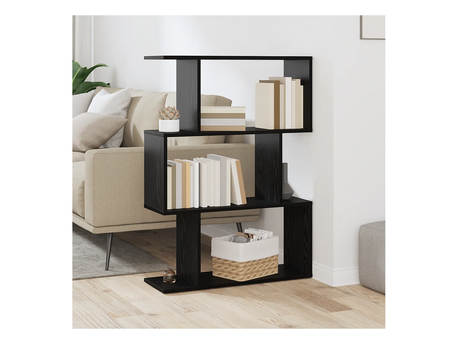 Bibliothèque Gris 70 x 14 x 97cm Bois d'ingénierie