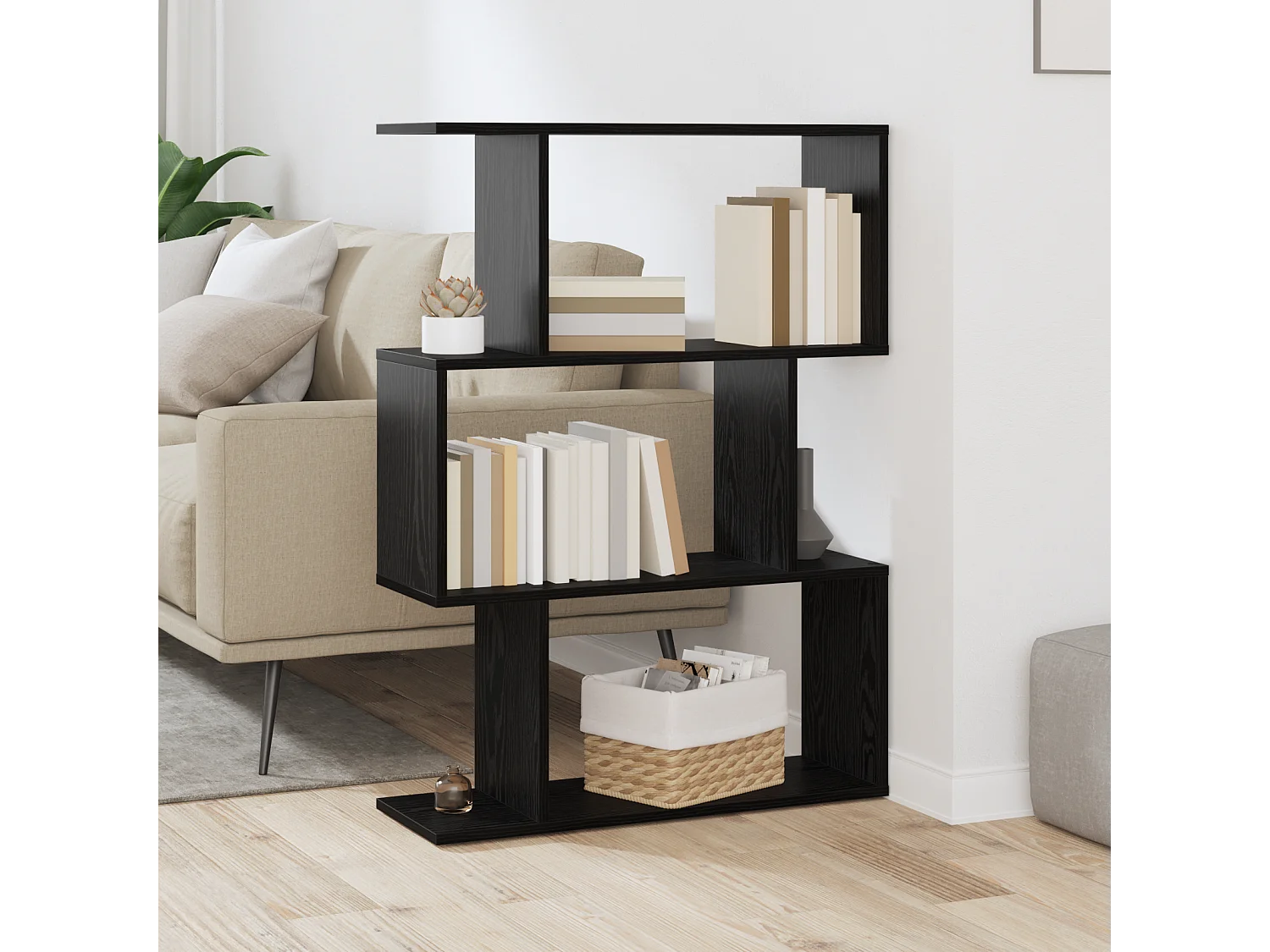 Bibliothèque Gris 70 x 14 x 97cm Bois d'ingénierie