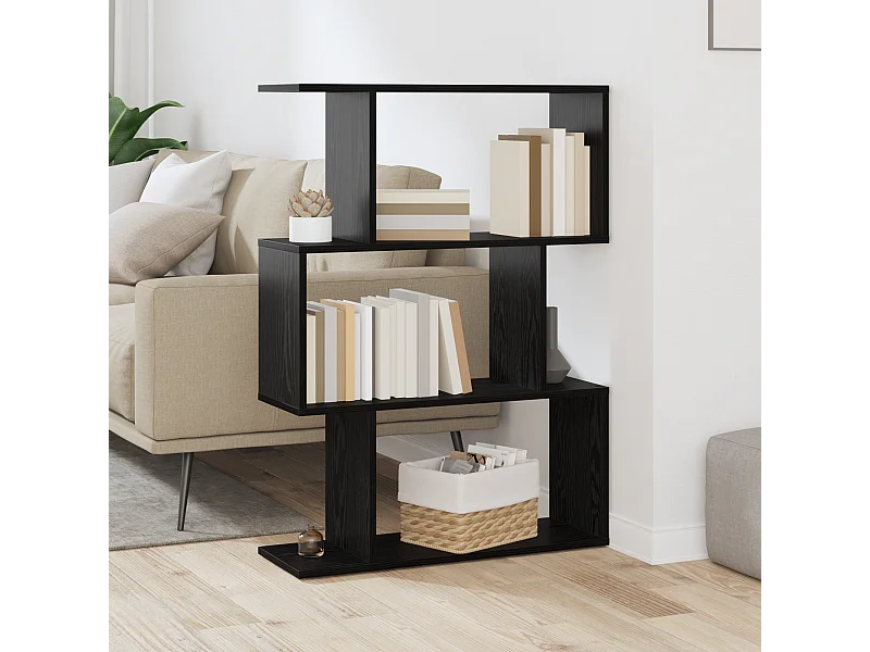 Grijze boekenkast 70 x 14 x 97 cm bewerkt hout