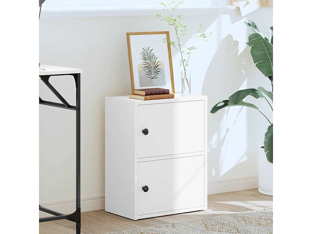 Bibliothèque blanc 40x24x52 cm bois d'ingénierie