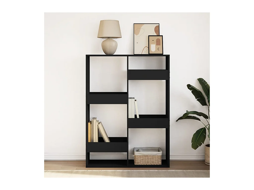 Libreria nera 100x33x135 cm in legno ingegnerizzato