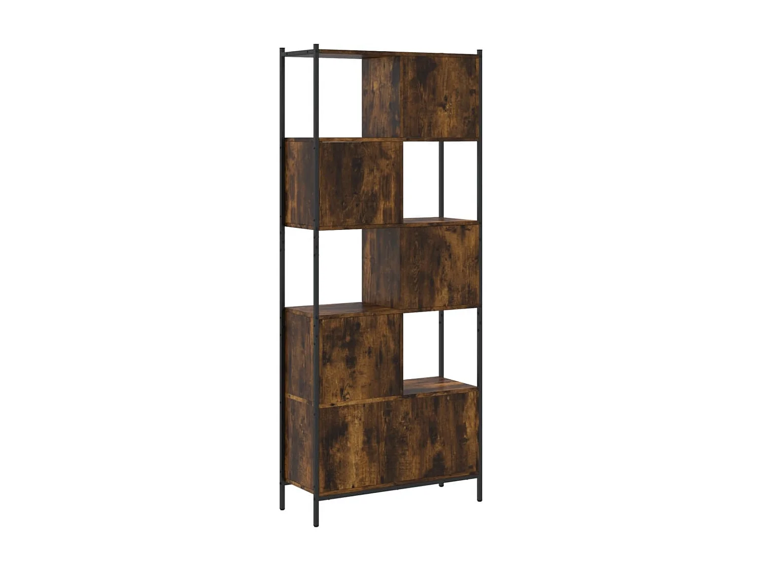 Libreria in rovere affumicato 72x28x172 cm in legno ingegnerizzato