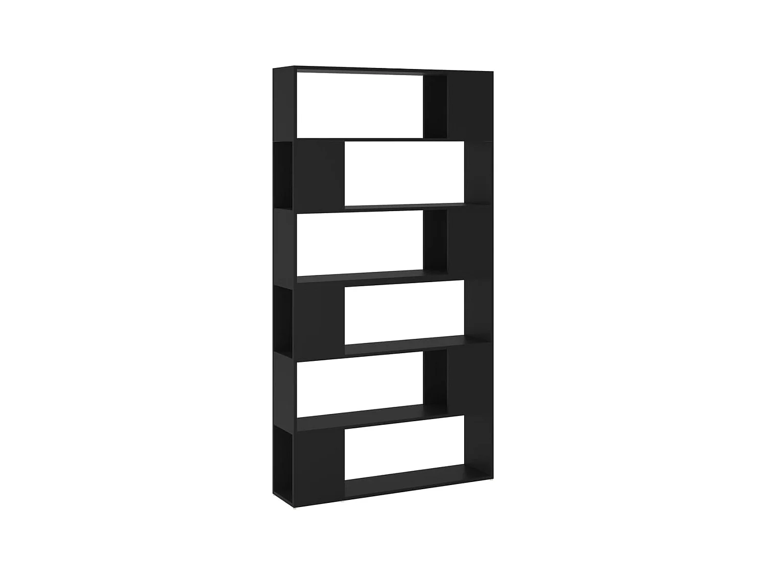 Boekenkast/kamerverdeler zwart 100x24x188 cm