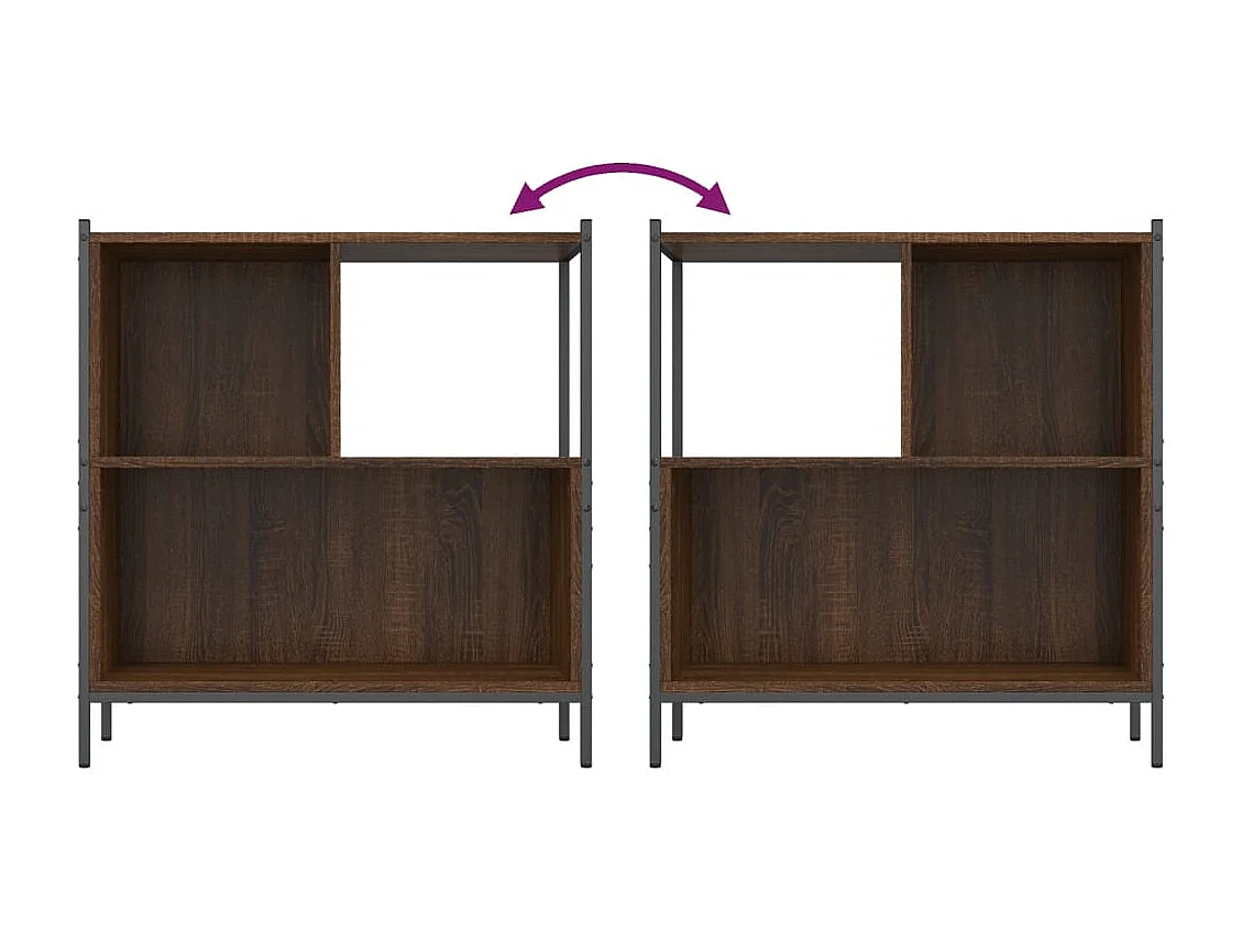 Libreria in rovere marrone 72x28x77,5 cm in legno ingegnerizzato