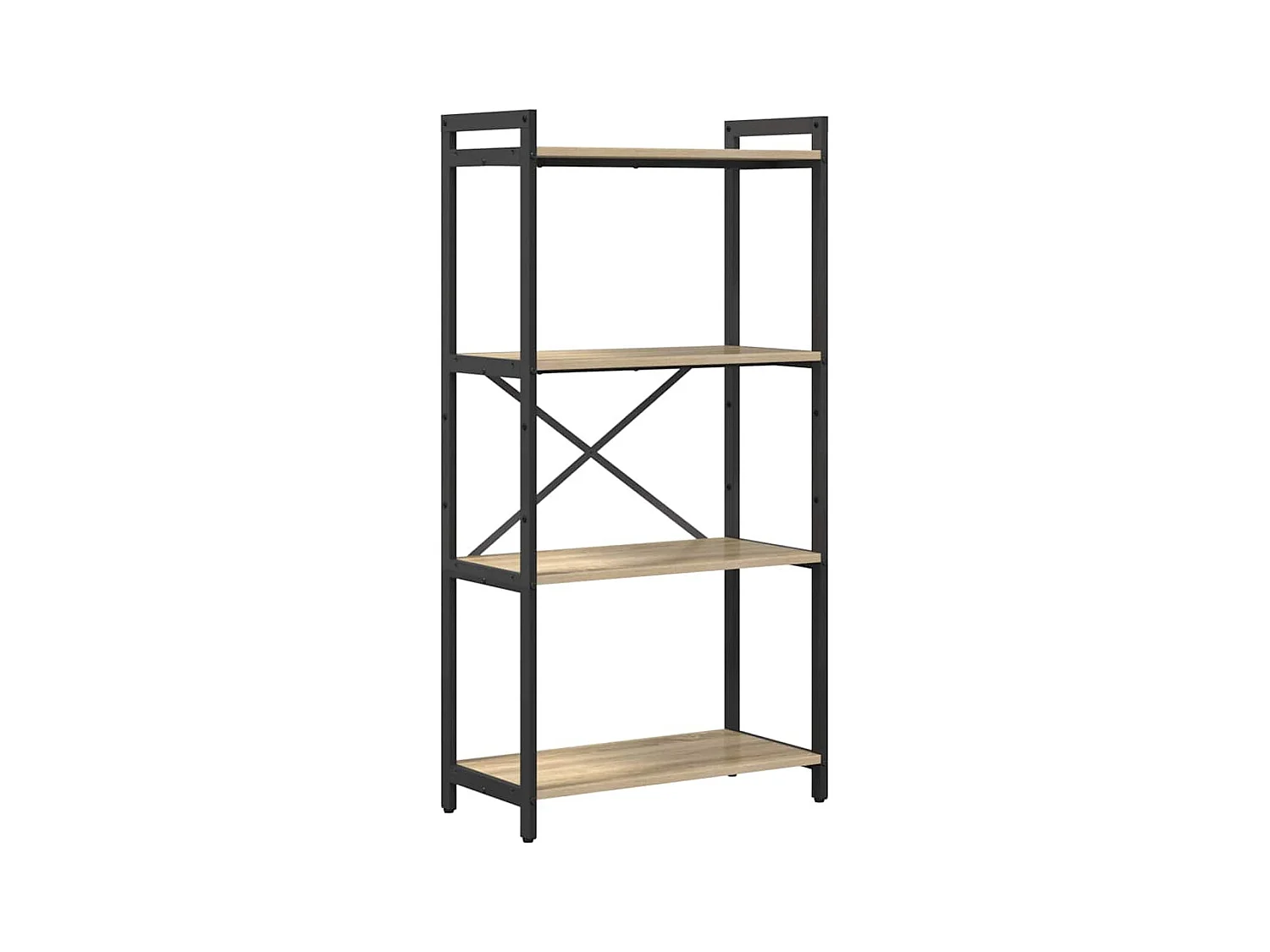 Libreria in rovere Sonoma 60 x 30 x 118 cm MDF e acciaio