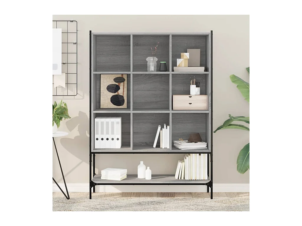 Sonoma grijze boekenkast 102x30x141,5 cm bewerkt hout