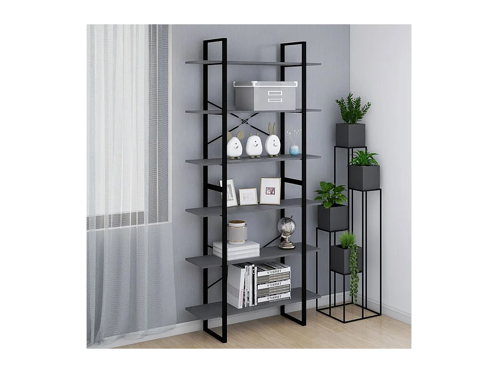 Hochschrank Grau 100x30x210 cm Massivholz Kiefer