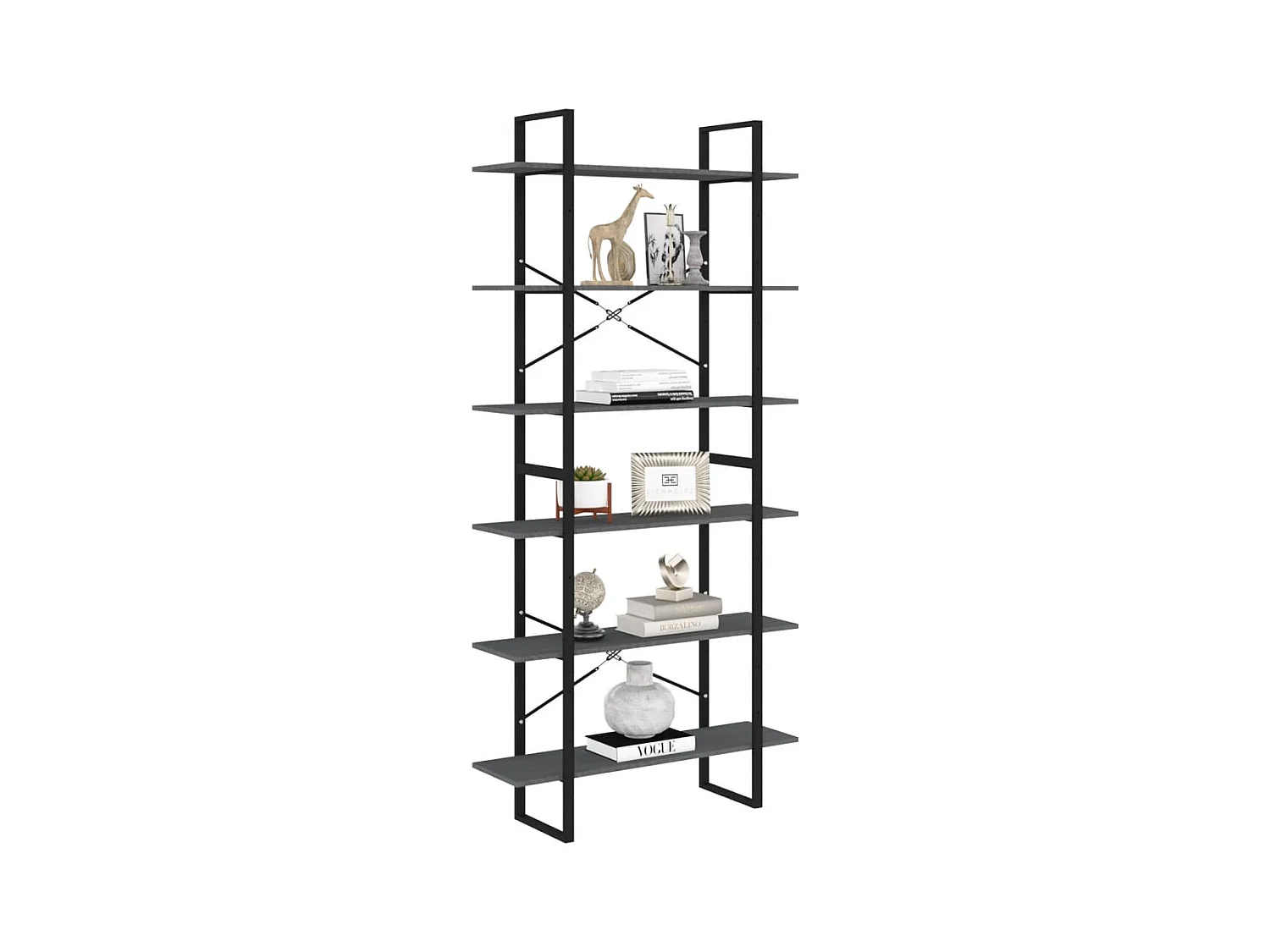 Hochschrank Grau 100x30x210 cm Massivholz Kiefer