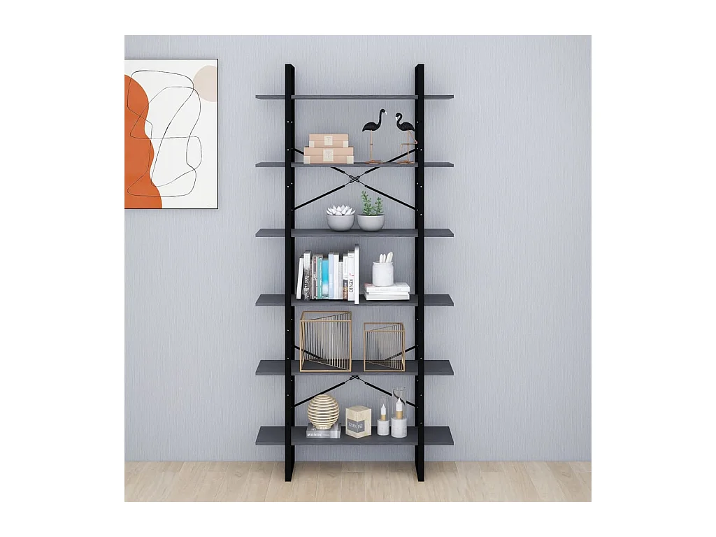 Hochschrank Grau 100x30x210 cm Massivholz Kiefer