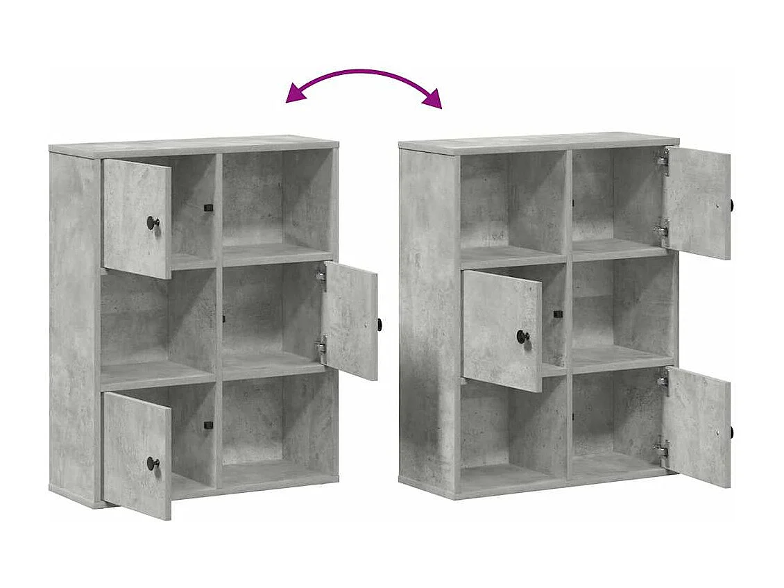 Libreria grigio cemento 60x24x76,5 cm in legno ingegnerizzato