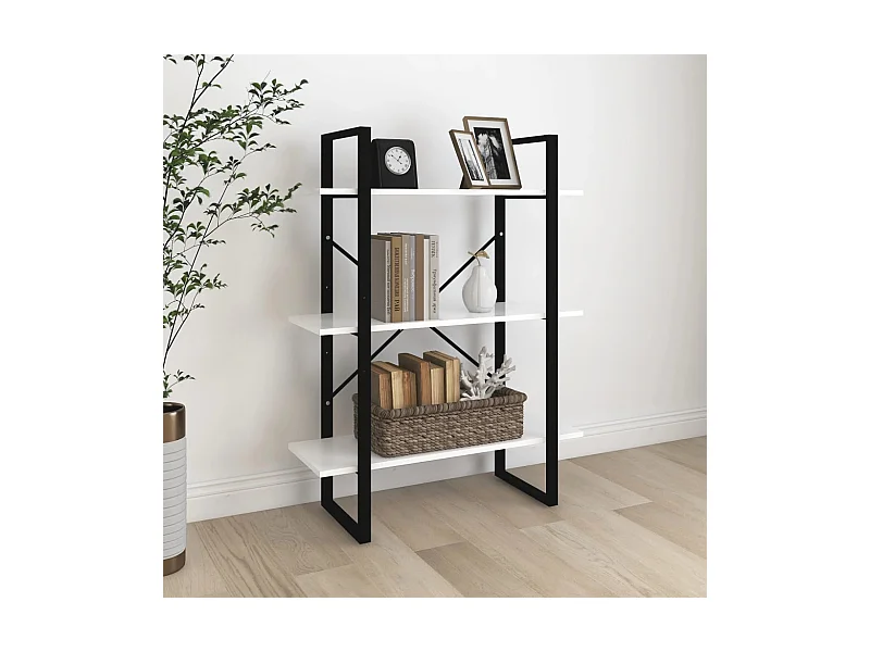 Libreria bianca 80x30x105 cm in legno ingegnerizzato