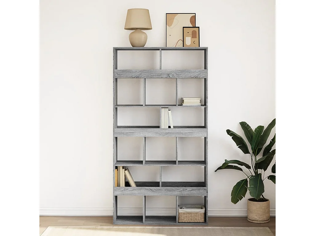 Librería Sonoma gris 100x33x187,5 cm madera de ingeniería