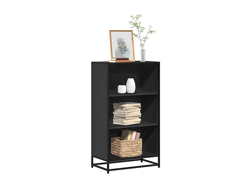 Bibliothèque noir 60x35x107,5 cm bois d'ingénierie